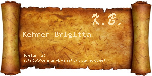 Kehrer Brigitta névjegykártya